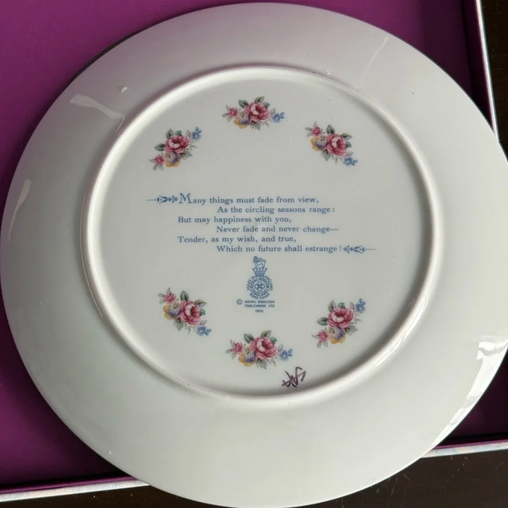 Vintage Royal Doulton Tableware Valentine's Day 1976 Collector Plate